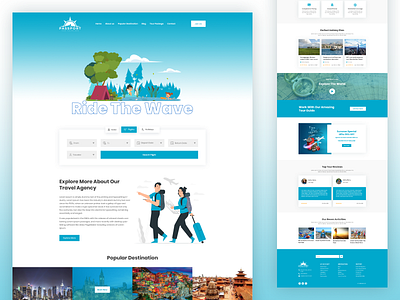 Passport Tours & Travel agency Landing Page agency design illustration landingpage modern tour tourism tourist travel uidesign ux uxdesign web template website template