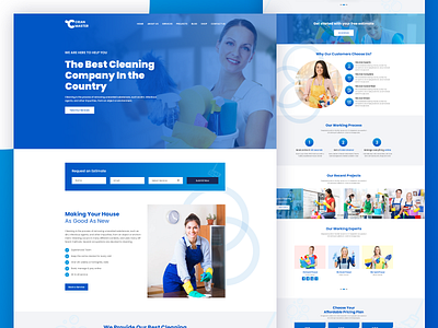 Clean Master, Cleaning Company Website Template agency landing page design home cleaning landingpage modern ui uidesign ux uxdesign web template website template