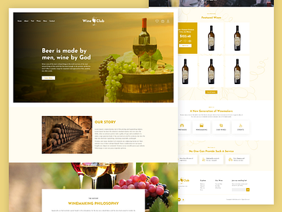 Wine Club liquor Company Web Template design landingpage liquor modern ui uidesign ux uxdesign web template website template