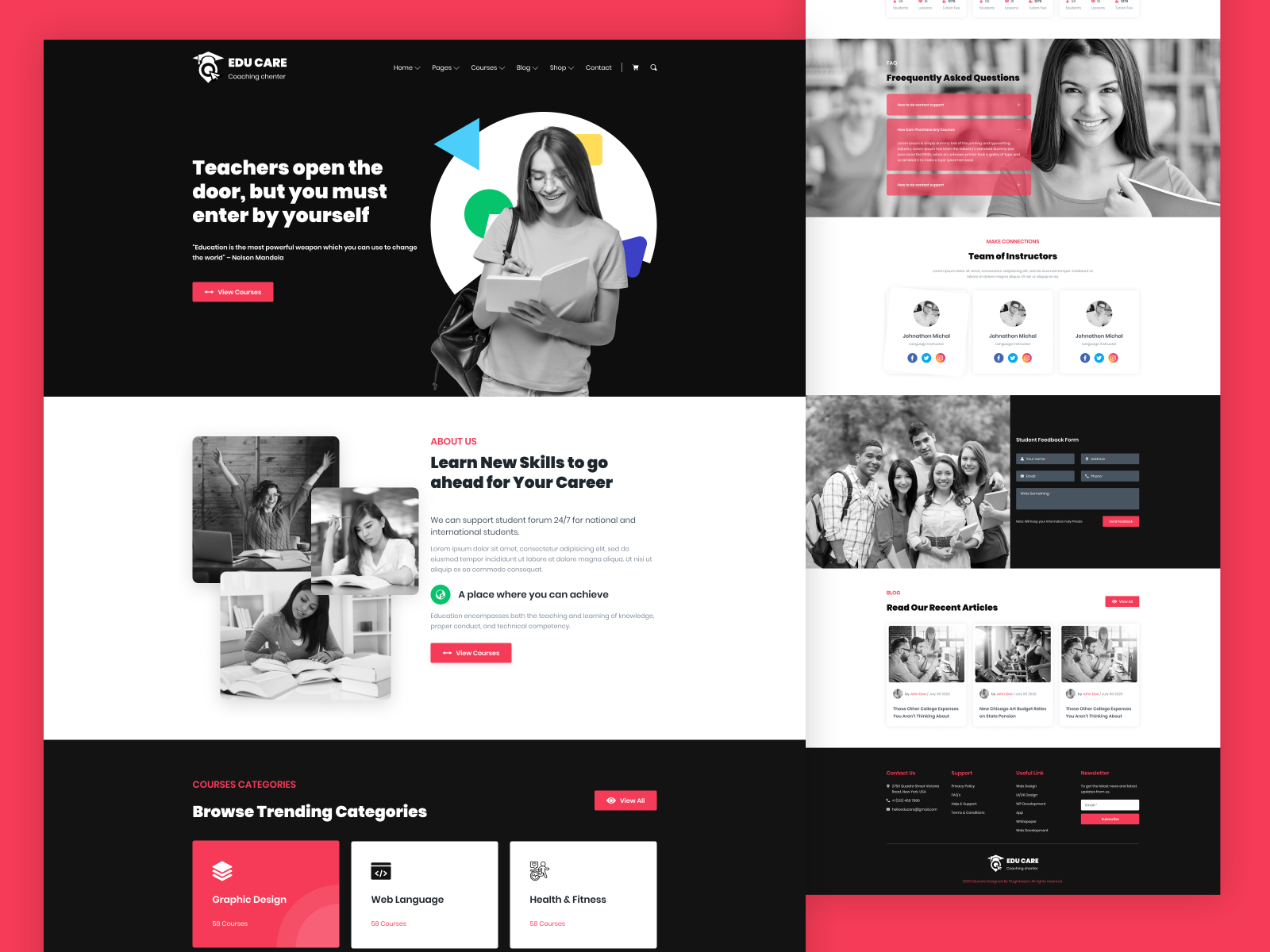 Education Care Web UI Design by Pluginbazar on Dribbble