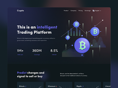 Intelligent Trading Platform UI Design bitcoin coin crypto traders trading trading platform