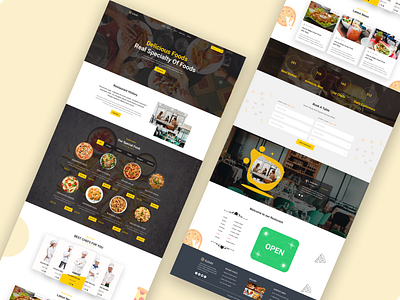 Kabibi restaurant website UI burger food indian food pizza restaurant thai food uxdesign web template