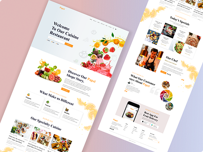 PapZi restaurant website UI