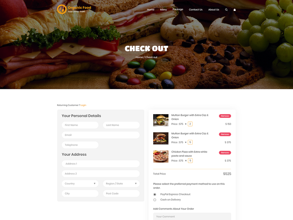 Organic Food | Complete Website Template for Restaurant by Pluginbazar ...