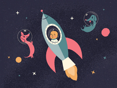 Baby in Space baby shower baby shower invite dogs rocketship space