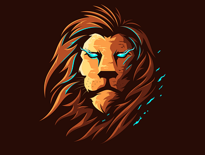 lion head logo design vector animation icon illustration logo vector