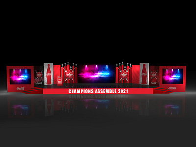 Champions Assemble 2021 3d 3dsmax booth design set design stage design
