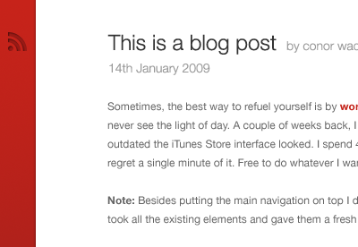 Quick re-design idea for a blog