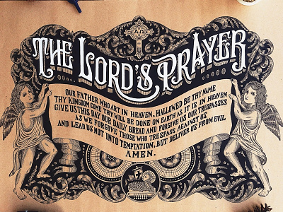 The Lord's Prayer calligraphy christian handlettering illustration lettering logo logotype thelordsprayer typedesign typography