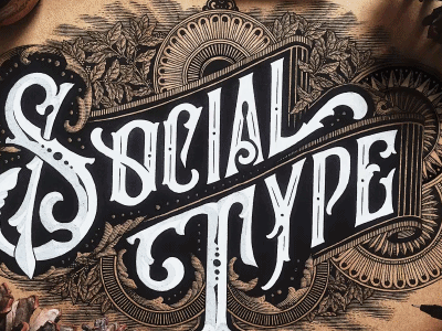 Social Type x Typespire animation border decorative frame handlettering lettering ornamental panel typography vector victorian