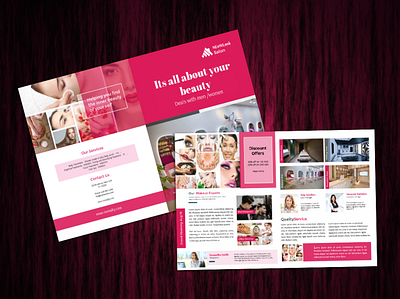 Beauty Spa & Salon Flyer bifold brochure bifold brochure design brand identity branding flyer design salon flyer spa flyer unique