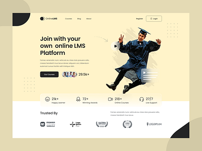 Online LMS Landing page ui Design