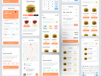 Food Ordering and Delivery App Ui Ux Design app design in figma delivery delivery app ui design figma design food food app food app figma design food delivery food ordering food ordering app ui ride sharing ui design uiux design ux research