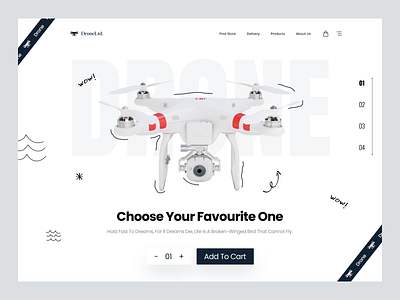 Drone Lnading page ui design with Figma