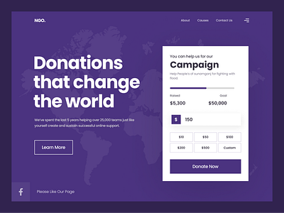 Charity Landing Page Ui Design with Figma charity donation header header area header section hero hero area hero section landing page landing page ui design landingpage ngo non profit nonprofit ui design ux design