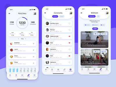 Wellness App app design health mobile design ui