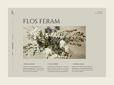 Flos Feram Landing Page art clean dailyui design inspiration landing page logo minimal ui webdesign website website design