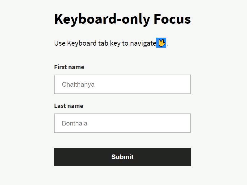 Keyboard-only Focus! accessibility angular keyboard only focus stackblitz