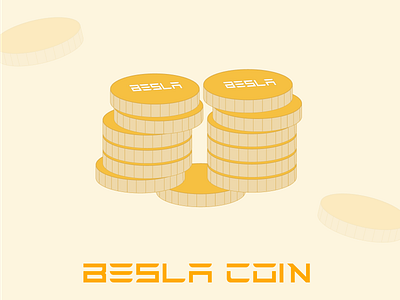 Crypto Coins for Besla flat illustration