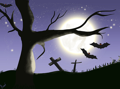 Halloween themed illustration flat illustration vector