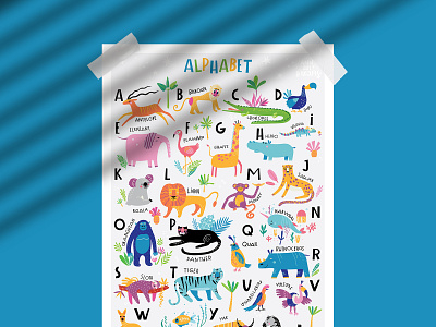 Funny animal alphabet alphabet animal art character illustration jungle zoo