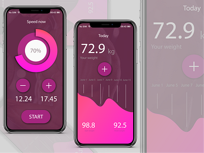 UI Design: Fitness App Design app design flat icon illustration logo typography ui ux vector website