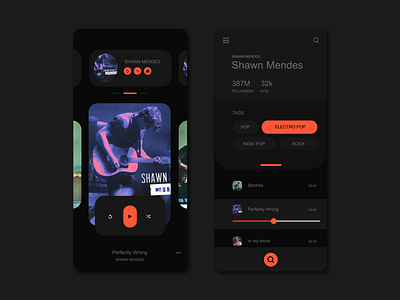 UI Design: Music App (dark mode) app app design design flat illustration minimal ui ux vector website