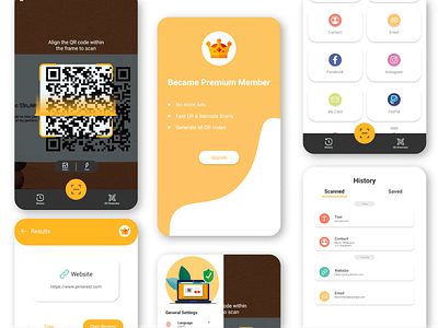 UI Design: QR Code Scanner App app app design design flat illustration materialdesign minimal ui ux vector xd design