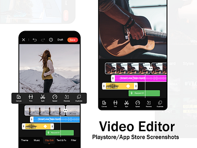 App Store: Screenshots (Video Editor) animation app art branding design flat illustration illustrator minimal vector