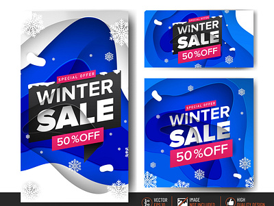 WINTER SALE – INSTAGRAM POST VECTOR TEMPLATE vector template