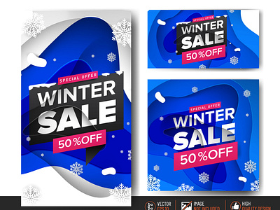 WINTER SALE – INSTAGRAM POST VECTOR TEMPLATE