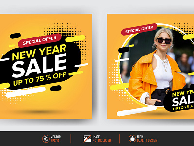 NEW YEAR SALE – INSTAGRAM POST VECTOR TEMPLATE vector template