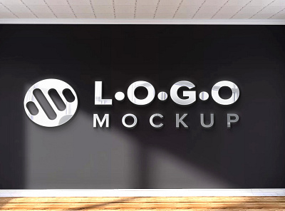 BLACK WALL – PHOTOSHOP LOGO MOCKUP post template