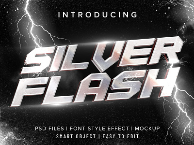 SILVER FLASH – Photoshop text effect DOWNLOAD FOR FREE!