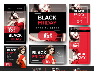 BLACK FRIDAY SALE – Social media post vector template zara black friday