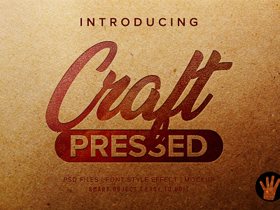 CRAFT PRESSED – FREE PHOTOSHOP TEXT EFFECT
