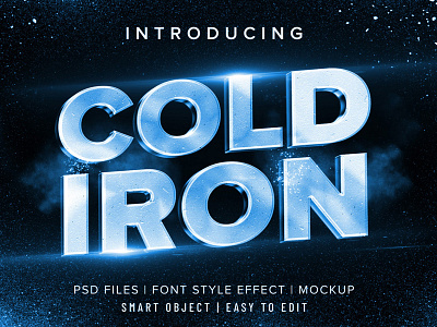 FREE COLD IRON METAL PSD TEXT EFFECT text effects