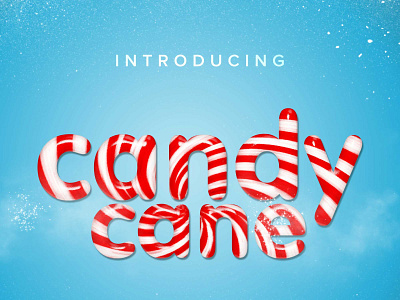 Free candy cane PSD text effect