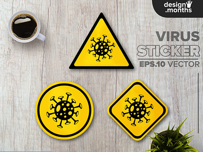 Free virus sticker vector design freebies sticker vector vector template virus