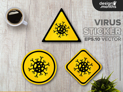 Free virus sticker vector design freebies sticker vector vector template virus