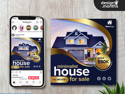 FREE house instagram post PSD template