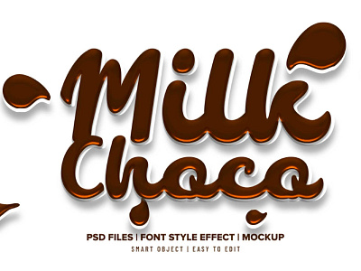 Free choco milk PSD text effect text effects