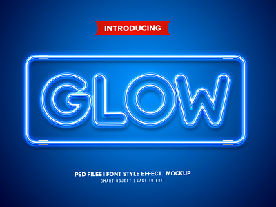 Free glow light PSD text effect text effects