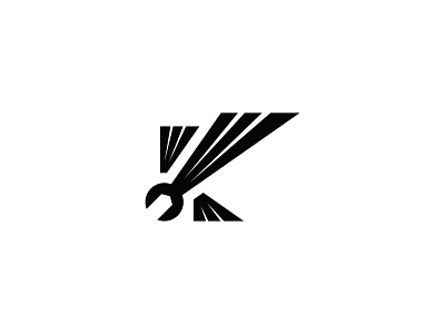 Eagle K Tool Logo Concept brand branding business design eagle logo for sale identity initials logo logo logodesign logos logotype minimal sign symbol wings wrench