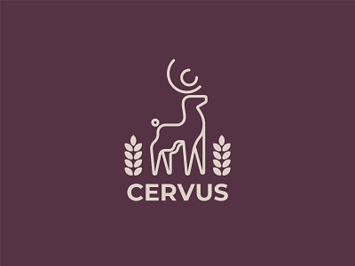 Cervus - Natural Deer logo brand branding business cervus deer design elegant health identity leaf logo luxury monogram monoline natural product purple skincare spa treatment