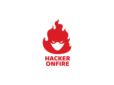 Hacker on fire Logo branding burn business design fire flame identity incognito interface logo shot