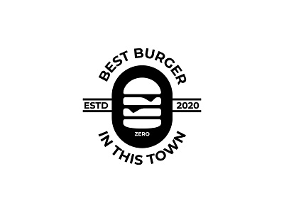 Zero Burger badge bar brand branding burger business design emblem identity logo pub restaurant vintage zero