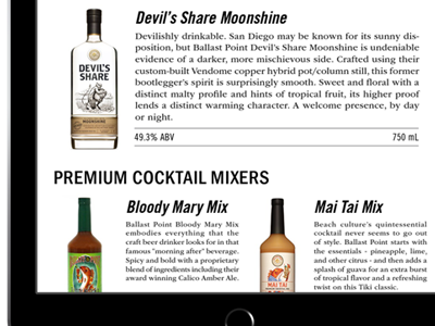 Hunterdon iPad Spirits Portfolio - Ballast Point 02 craft spirits digital publishing ipad layout