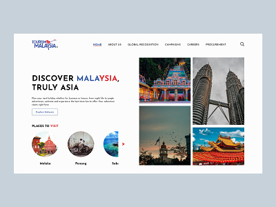 Tourism Malaysia - Landing Page 003 daily 100 challenge dailyui dailyui 003 dailyuichallenge design landing page landing page design landingpage malaysia ui ui design web