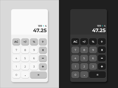 Calculator 004 app calculator clean daily 100 challenge dailyui dailyui 004 dailyuichallenge design ui ui design